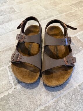 Birkenstock Kids Brown Double-Buckle Sandals